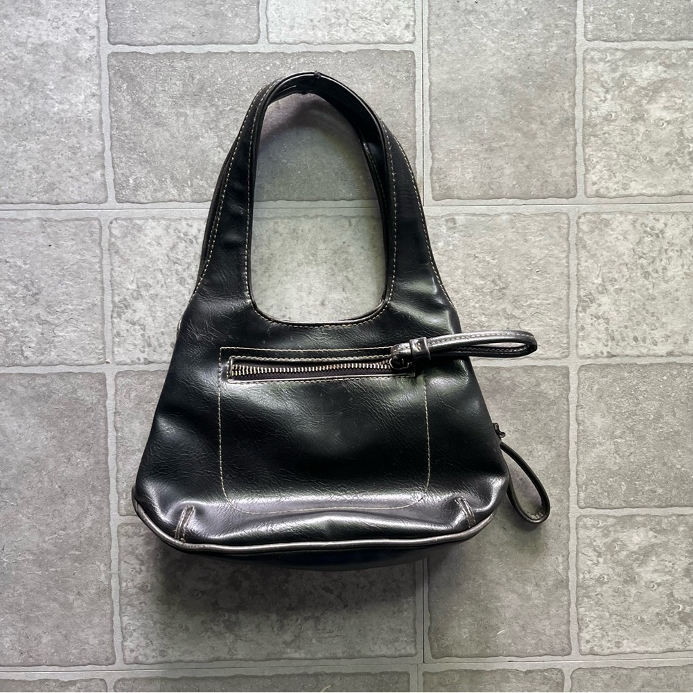Vintage Black Leather Mini Purse